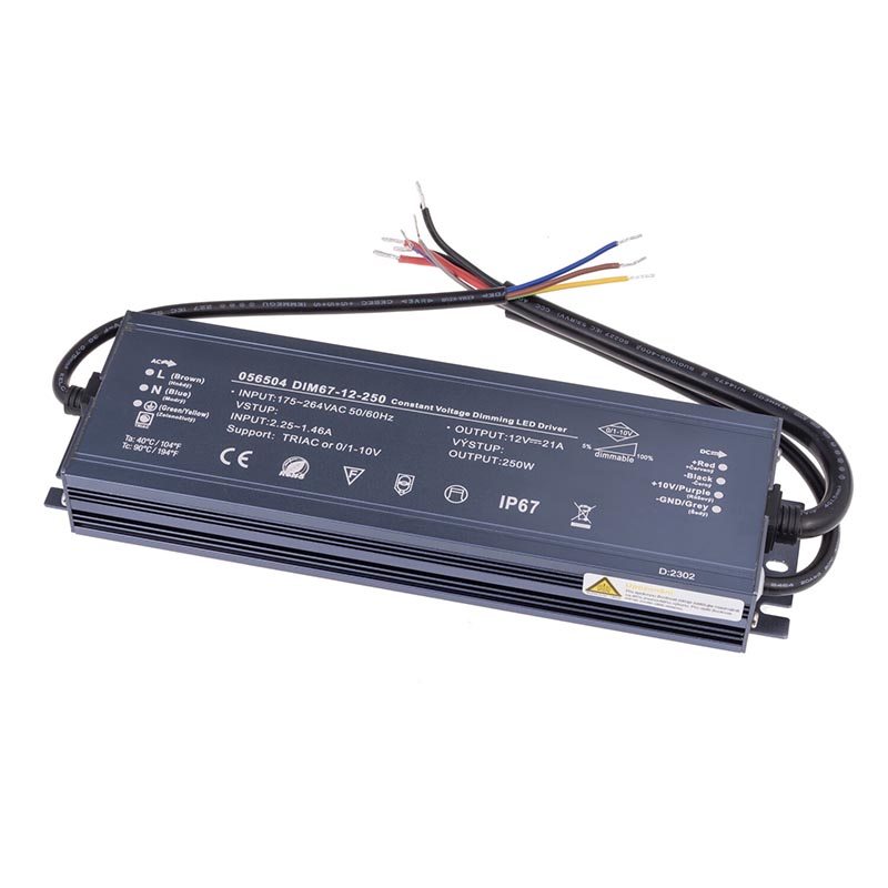 T-LED Trafo pro zapojení LED osvětlení 12V 250W SLIM voděodolné IP67 056504