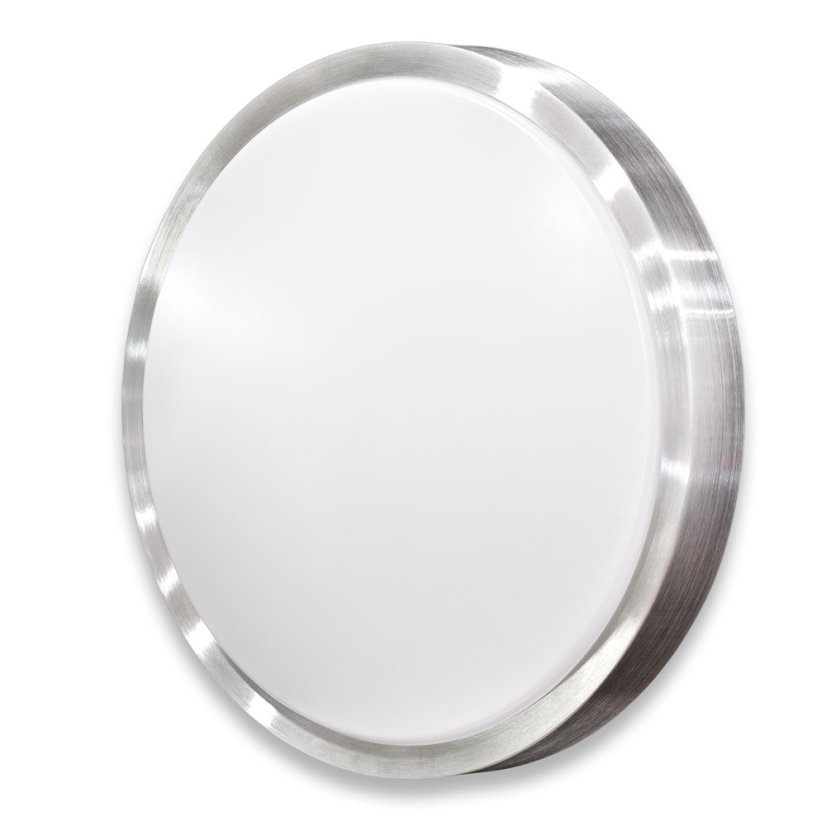 LED svítidlo 18W LENS PP TRICOLOR 345mm s MV čidlem ze strany bílý podklad vypnutý