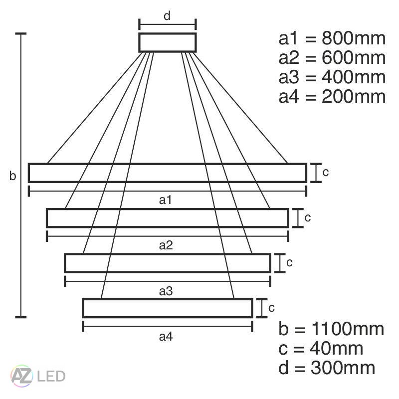 Závěsné LED svítidlo J4314 135W s dálkovým ovladačem - Barva: Černá