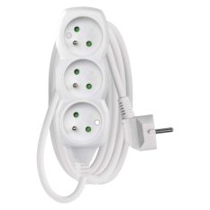 Prodlužovací kabel bílý 1,5 - 10m 3x zásuvka
