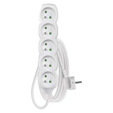 Prodlužovací kabel bílý 1,5 - 10m 5x zásuvka