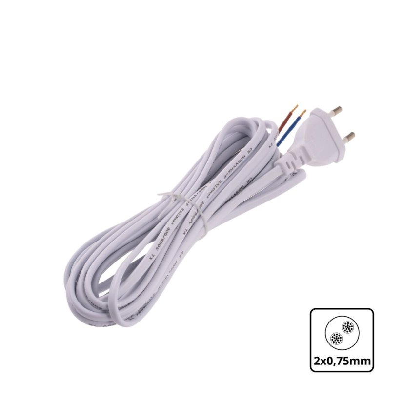 Flexo šňůra PVC 2x0,75 mm 3m