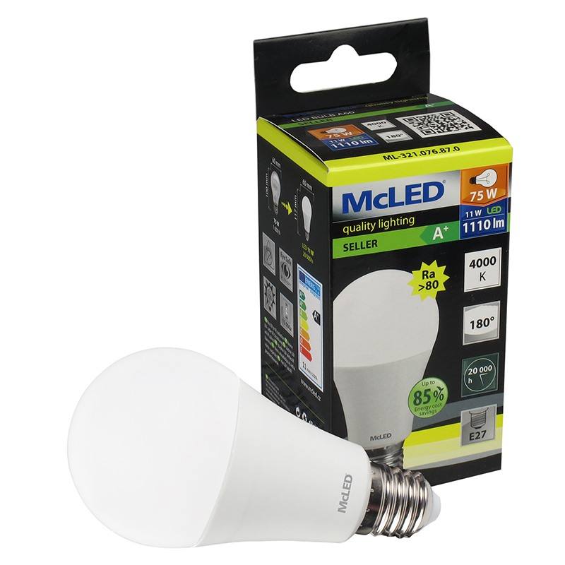LED žárovka 11-75W 4000K 180° E27 krabička s žárovkou