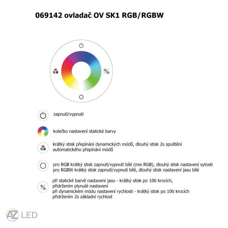 Ovladač dimLED OV SK1 RGB a RGBW bílý