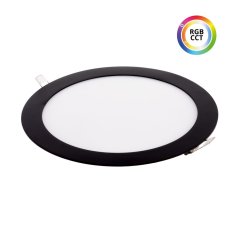 LED panel vestavný kulatý černý 24V 27W RGBCCT 225mm