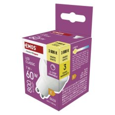 LED žárovka Emos Classic GU10 MR16 7W bílá krokově stmívatelná 800 lm 100 °