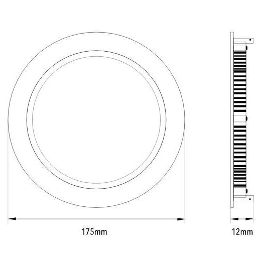 LED panel RONDO CLASSIC 12W 175mm stříbrný rozměry LED panel RONDO CLASSIC 12W 175mm stříbrný rozměry