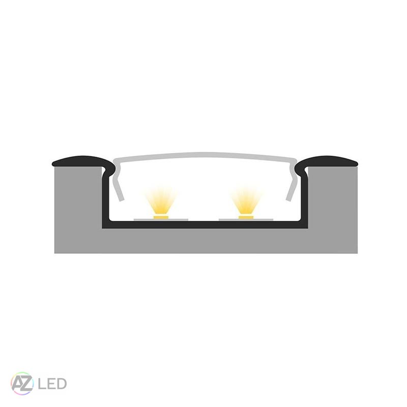 Vestavný LED profil - P14-1 stříbrný