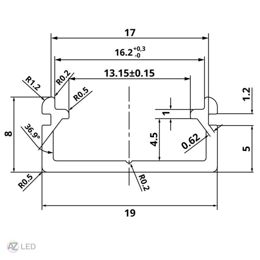 Nástěnný LED profil - N14 bíly