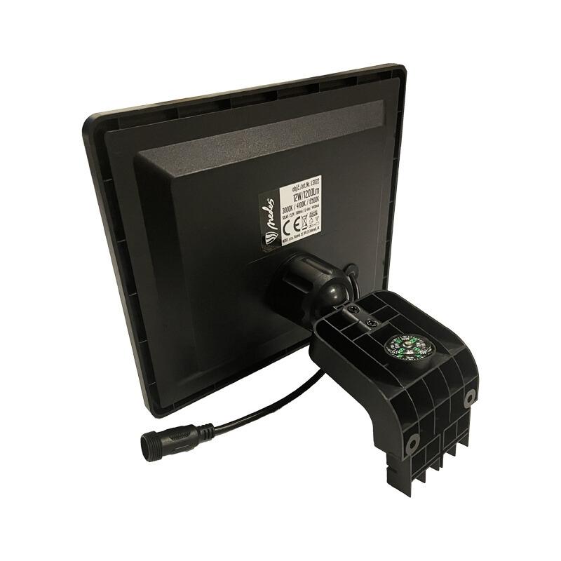 LED černé vnější solární svítidlo se senzorem 12W 3000K - 4100K - 6500K LS022