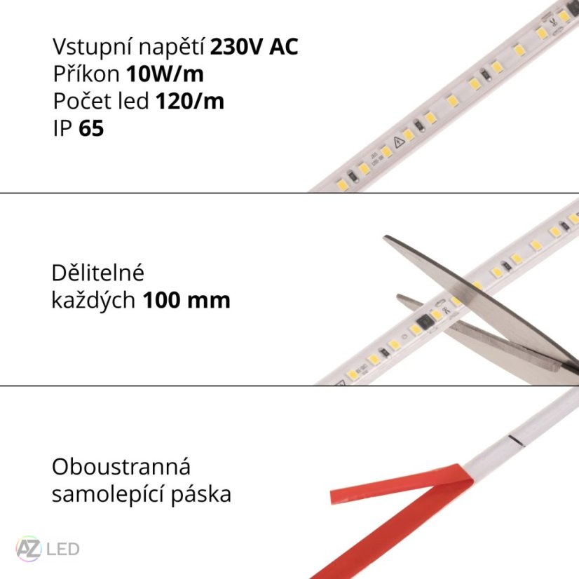 LED pásek HVS230SMD10 10W 230V