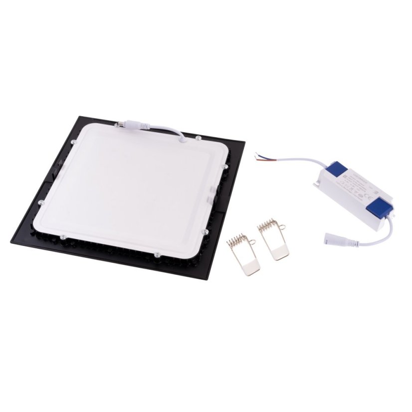 LED panel BSN18 čtvercový 18W 220x220mm černý - Barva světla: Teplá bílá