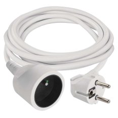 Prodlužovací kabel bílý 1,5 - 10m 1x zásuvka