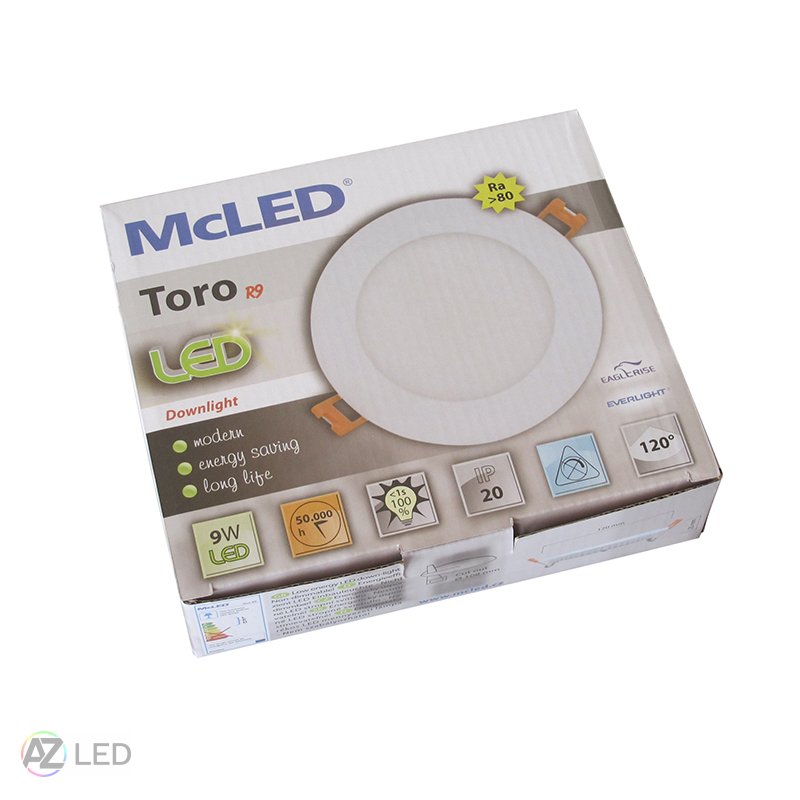 LED vestavné svítidlo TORO R9 9W - Barva světla: Denní bílá