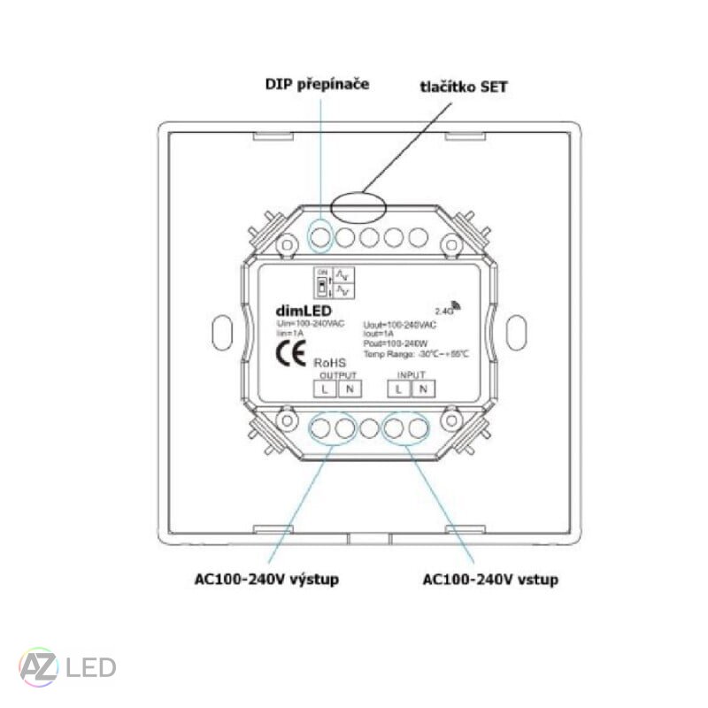 Stmívač dimLED OV TRIAK KNT240W černý