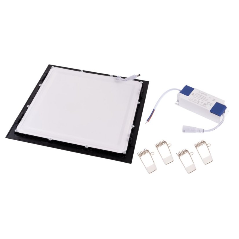 LED panel BSN24 čtvercový 24W 300x300mm černý - Barva světla: Teplá bílá