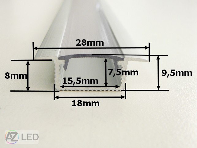 Vestavný LED profil - VP5B bronzový - Délka: 1000 mm