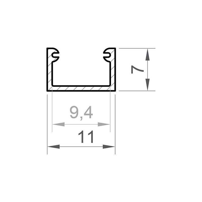 Nástěnný LED profil - P4-2 mini černý