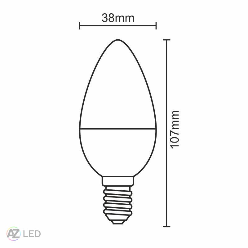 LED žárovka svíce 8W-65W C37 160° E14 matná - Barva světla: Studená bílá