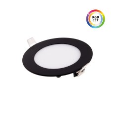 LED panel vestavný kulatý černý 24V 9W RGBCCT 120mm