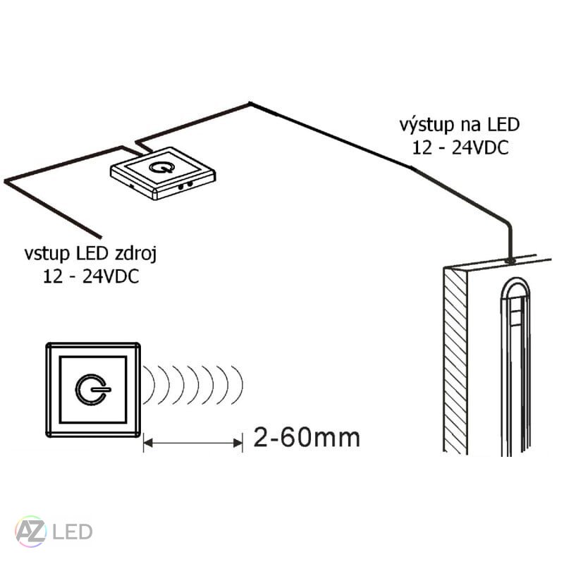 Skříňový spínač IRD1 12-24V bílý