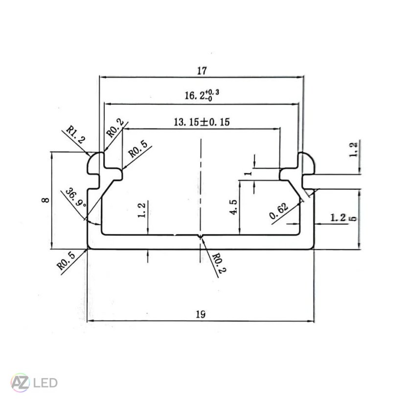 Nástěnný LED profil - N14 bronzový