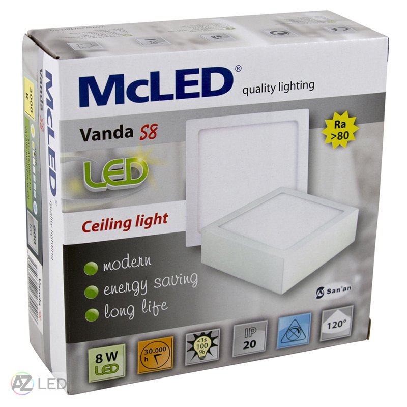 LED svítidlo Vanda S8, 8W, IP20 bílá