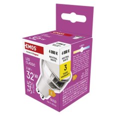 LED žárovka Emos Classic GU10 MR16 3W bílá stříbrná 345 lm 100 °