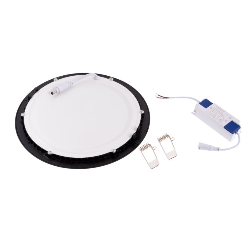 LED panel BLN18 kulatý 18W 220mm černý - Barva světla: Teplá bílá