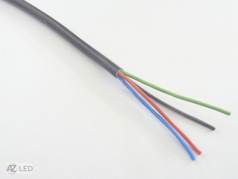 Kabel RGB kulatý 4x0,5mm - černý