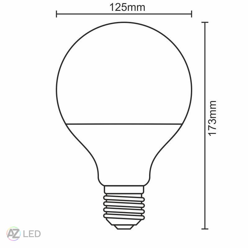 LED žárovka G125 20-135W 300° E27 - Barva světla: Teplá bílá