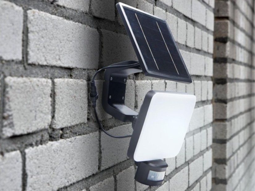LED černé vnější solární svítidlo se senzorem 12W 3000K - 4100K - 6500K LS022