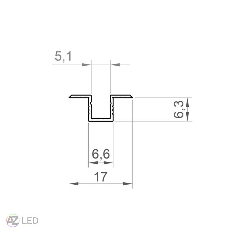 Vestavný LED profil - P6-4 mini stříbrný
