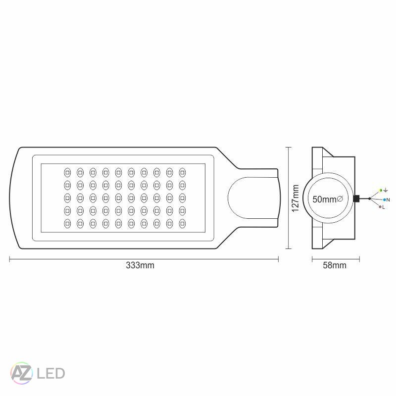 LED pouliční svítidlo 50-100W 4000K IP65 - Příkon: 50 W