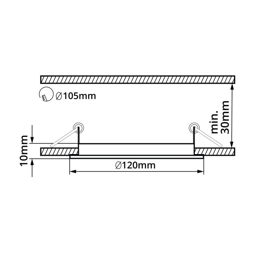 LED panel BLN6 kulatý 6W 120mm černý - Barva světla: Teplá bílá