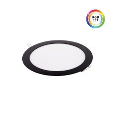 LED panel vestavný kulatý černý 24V 18W RGBCCT 174mm