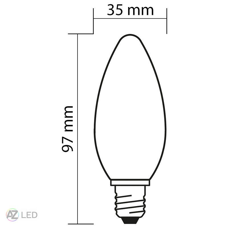 LED žárovka 2,8-25W 2700K 360° E14 rozměry