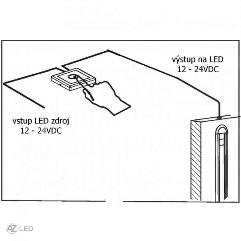 Dotykový stmívač pro LED osvětlení NDS1 12-24V schéma