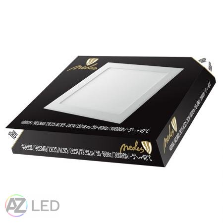 LED panel čtverec vestavný 18W 225x225mm - Barva světla: Teplá bílá