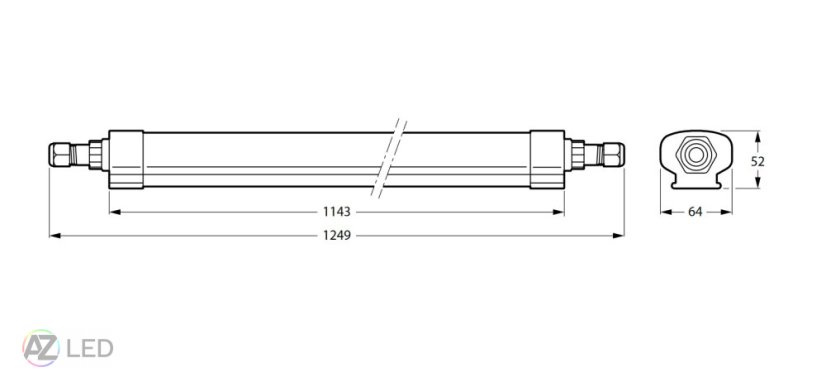 LED prachotěsné svítidlo WT060C LED36S/840 PSU TW1 33W