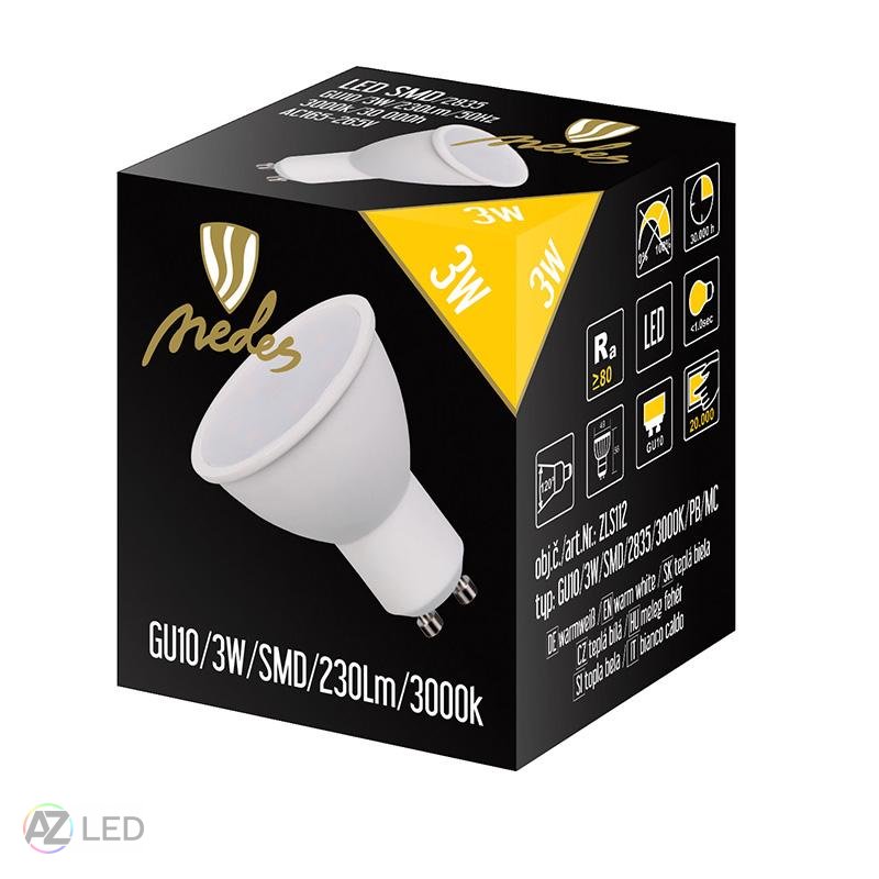 LED žárovka 3-30W 120° GU10 - Barva světla: Teplá bílá