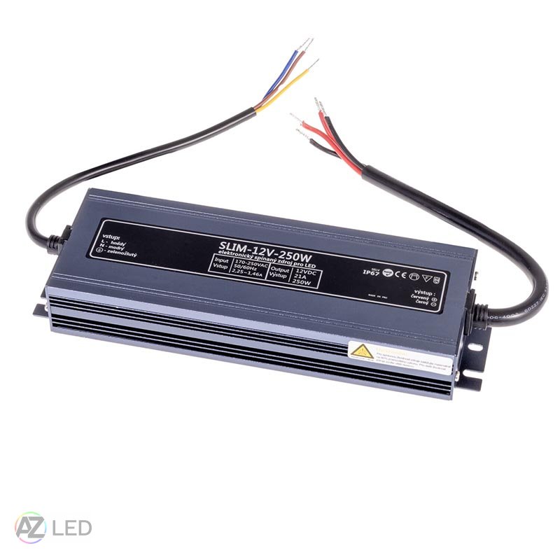 Trafo pro zapojení LED osvětlení 12V 250W SLIM IP67