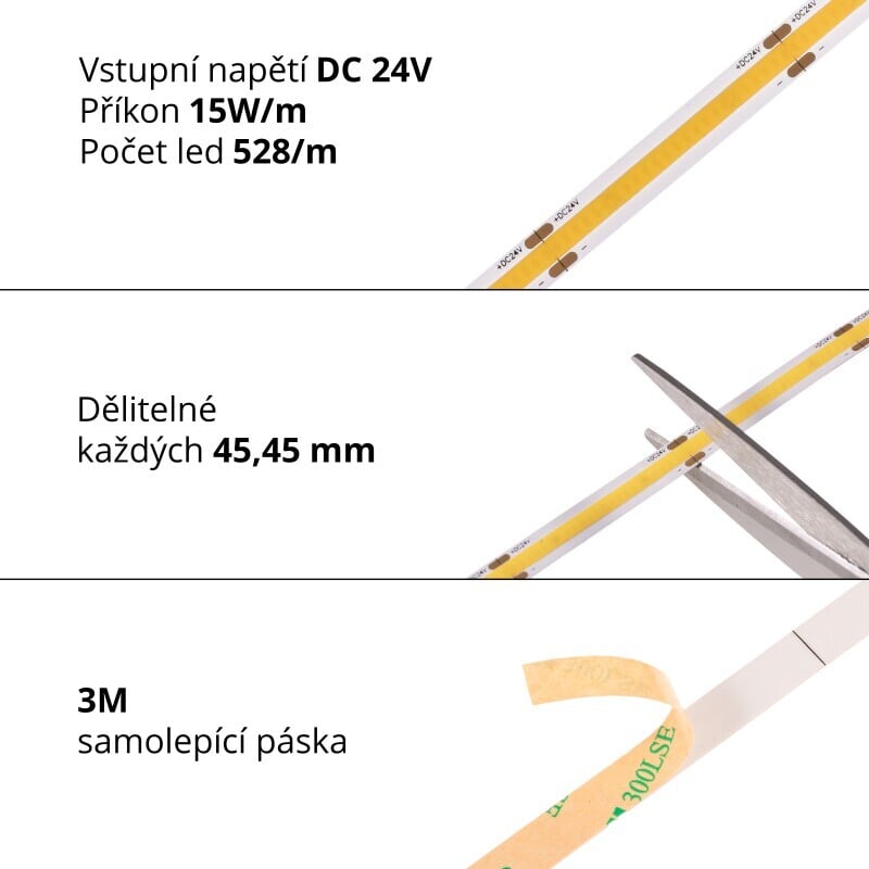 LED pásek COB 24COB15 vnitřní