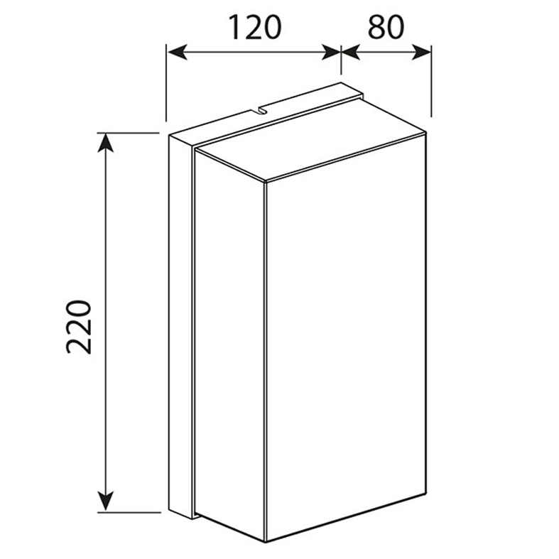 LED svítidlo Ether 9W IP65 černá rozměry