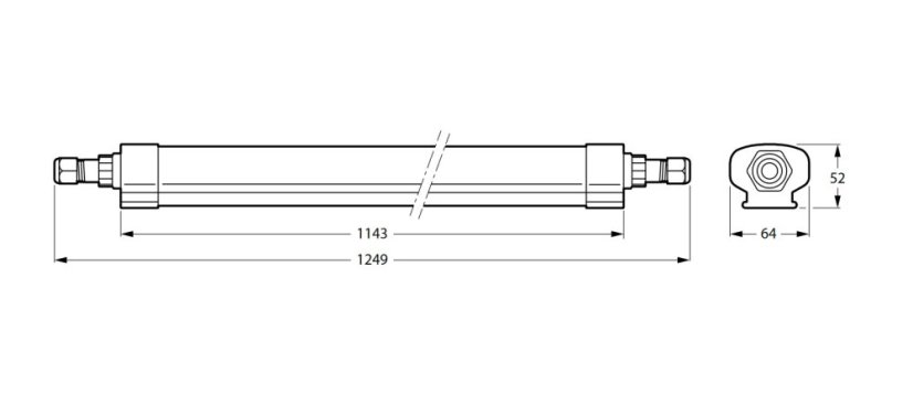 LED prachotěsné svítidlo WT060C LED36S/840 PSU TW1 33W