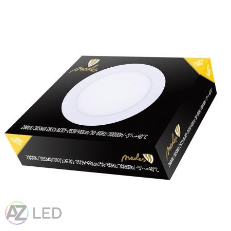 LED panel kruhový vestavný 6W 120mm - Barva světla: Teplá bílá