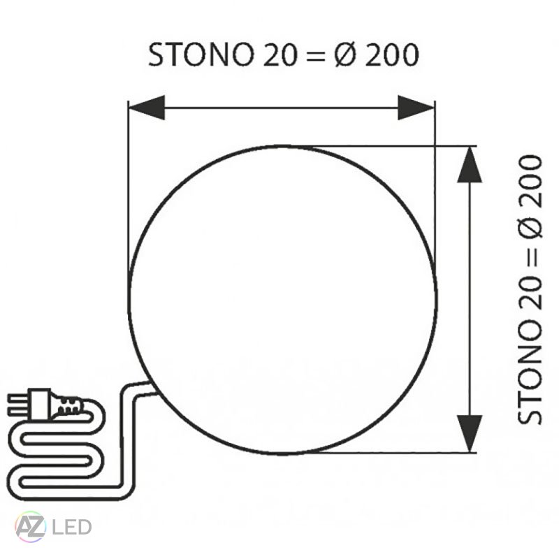 LED zahradní svítidlo STONO - Průměr: 300 mm