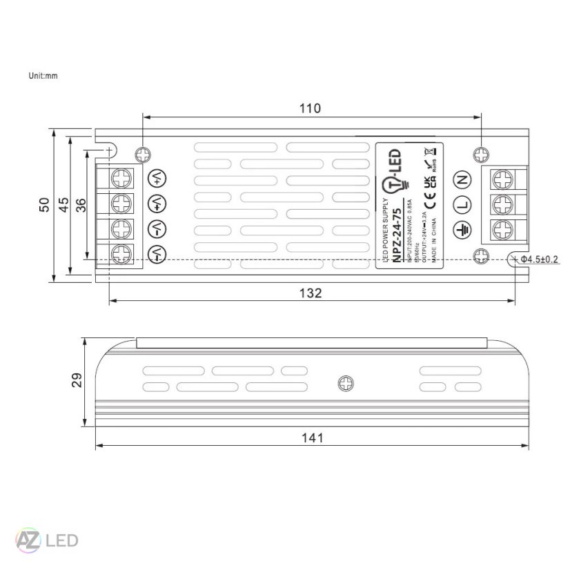 Trafo pro zapojení LED osvětlení NPZ 12V 150W