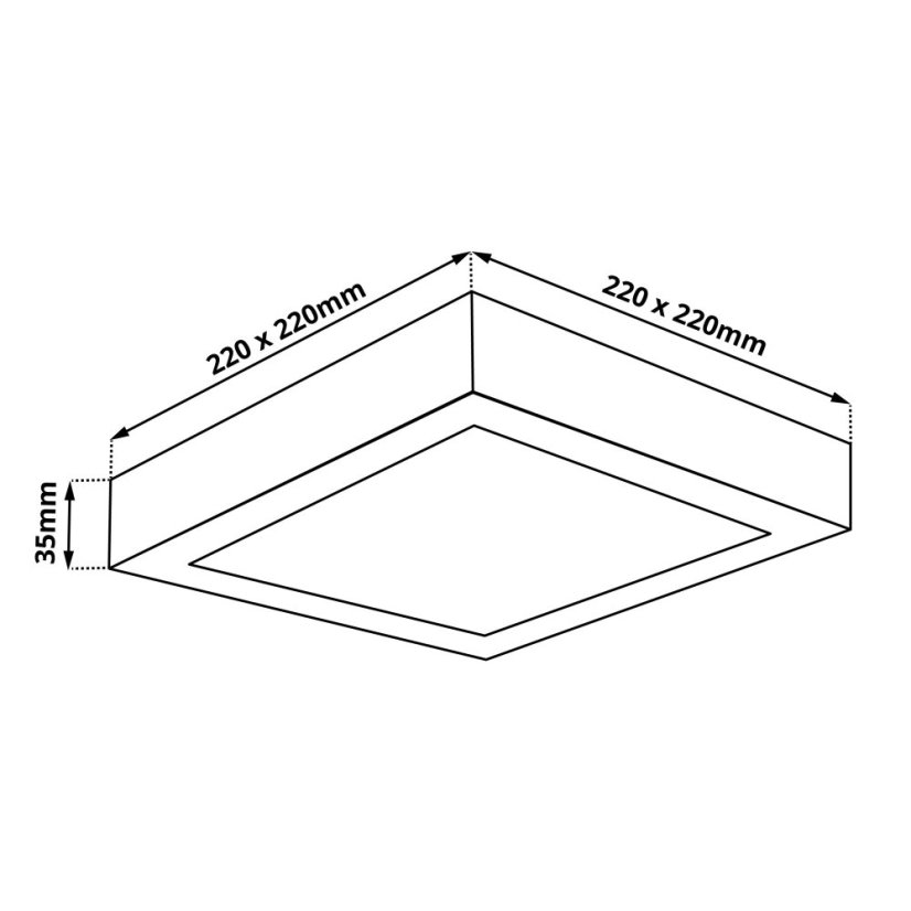 LED panel BPS18 čtvercový 18W 220x220mm černý - Barva světla: Teplá bílá