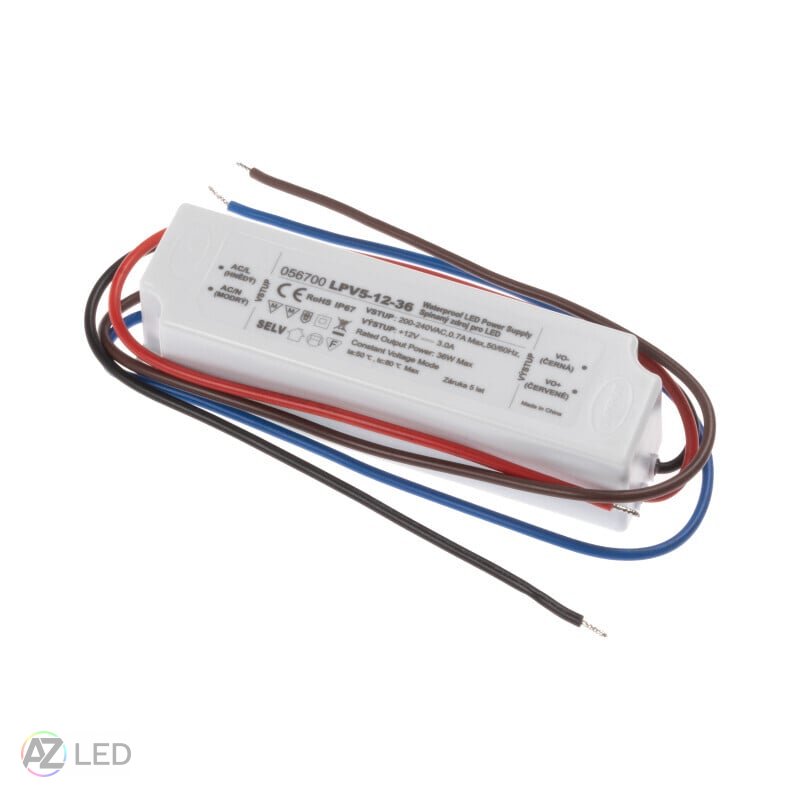 Trafo pro zapojení LED osvětlení 12V 36W LPV5-12-36 IP67